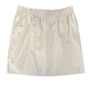 J. Crew Linen Blend Lined City Skirt Elastic Waist Neutral Women's  Size‎ 16